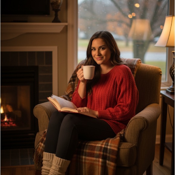 J Jill Sweater Red Orange  Cable Knit Wool Blend Size M - Picture 3 of 11
